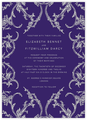 Silk Brocade II - Amethyst - Oscar de la Renta - Romantic wedding invitations 