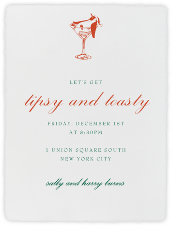Deckle - Ivory Tall - Paperless Post - Holiday Cocktail Party Invitations