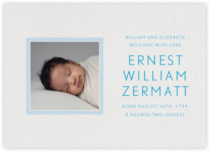 Square Frame - Horizontal (Blue) - Paperless Post - Birth Announcements