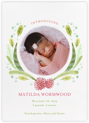Floral Garland - Paperless Post - Birth Announcements