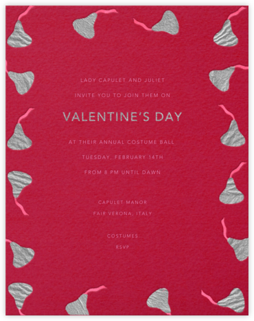 Kisses (Pink) - Paperless Post - Valentine's Day invitations