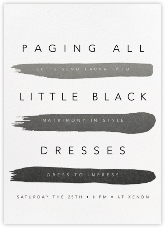 Gradient Brush Strokes - Black - Paperless Post - Bachelorette Party Invitations