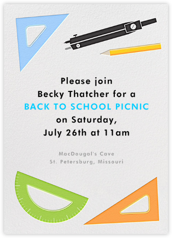 Geometry Tools  - Scattered - Paperless Post - Back to School Invitations