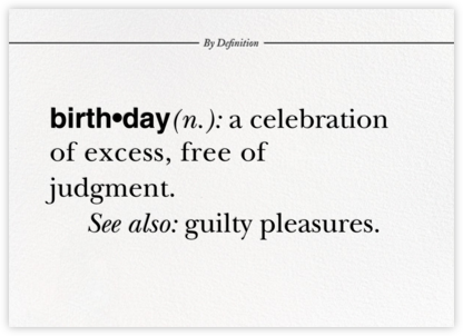 Birthday By Definition - Paperless Post