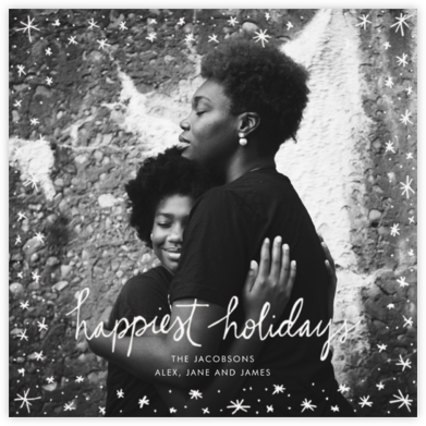 Holiday Wink (Square) - White - Linda and Harriett - Holiday Photo Cards 