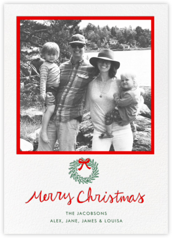 Merry Christmas Wreath (Tall) - White - Linda and Harriett