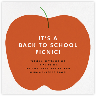 Apple in Season - The Indigo Bunting - Back to School Invitations