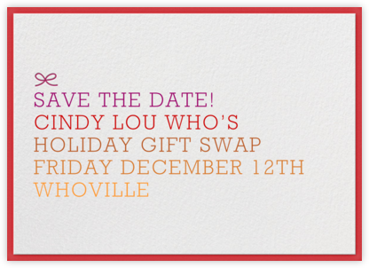 Ombre Save the Date - Red - The Indigo Bunting - Holiday Save the Dates