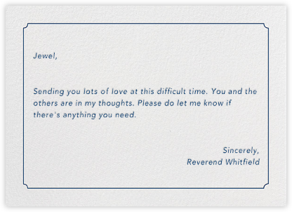 Indented Rounded Corners Horizontal - Dark Blue - Paperless Post - Sympathy Cards