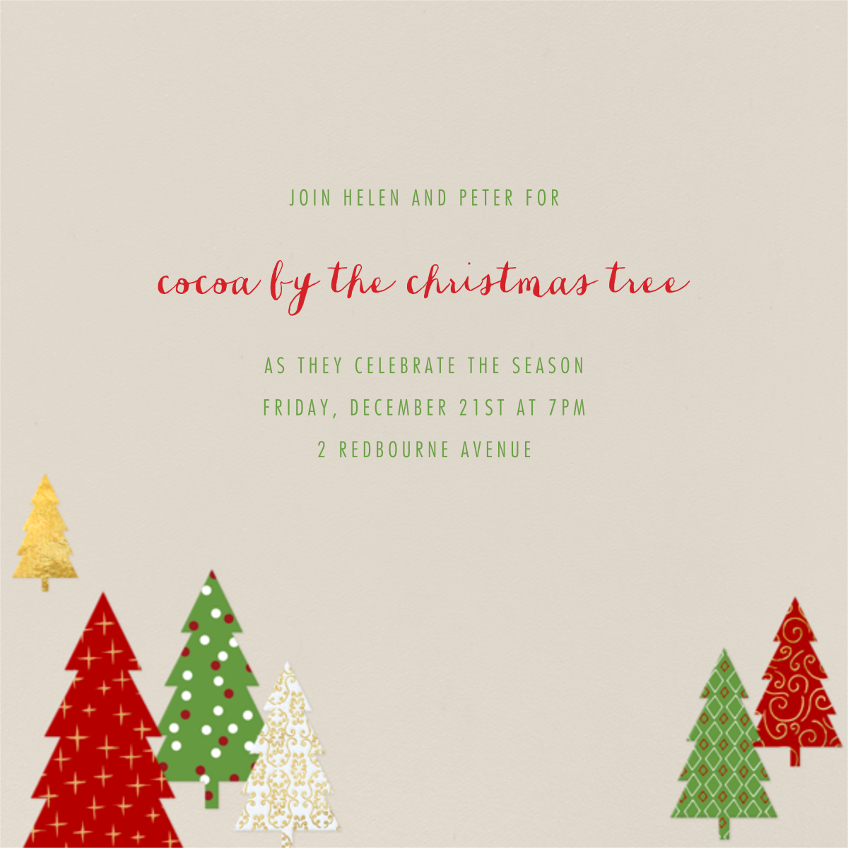 Modern Christmas Trees Send Online Instantly Rsvp Tracking