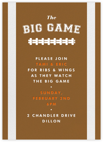 The Big Game - Paperless Post - Fraternity Party Invitations