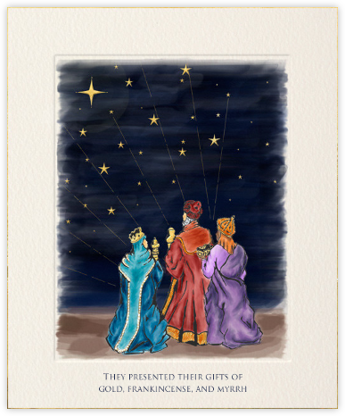 The Magi - Paperless Post - Watercolor Christmas Cards