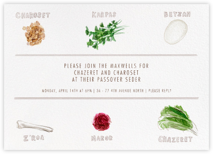 Seder Plate - Paperless Post - Passover invitations