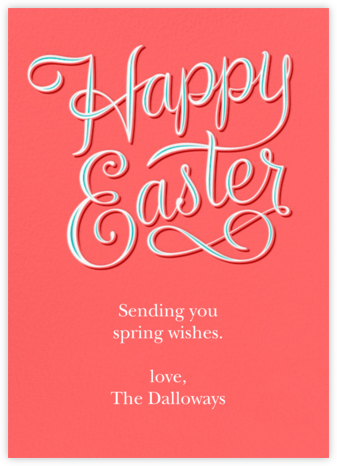 Happy Easter - Coral - Paperless Post - Easter Cards