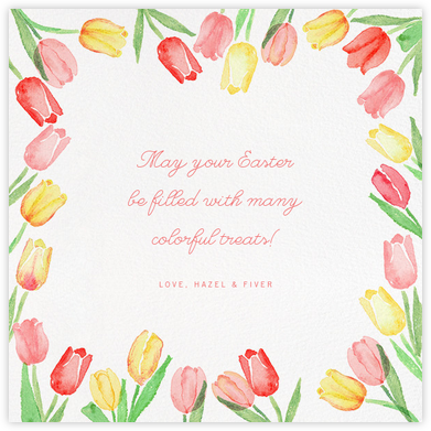 Tulip Bed - Paperless Post - Easter Cards