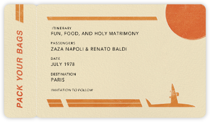 Boarding Pass - Paperless Post - Save the Dates