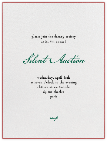 Edge Stain - Crimson and Ivory Tall - Paperless Post - Fundraiser Invitations