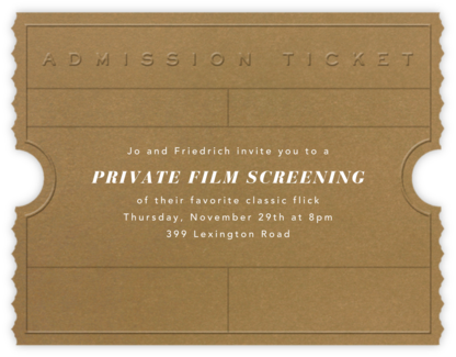 Golden Ticket (Tabac) - Paperless Post - Professional Gathering Invitations