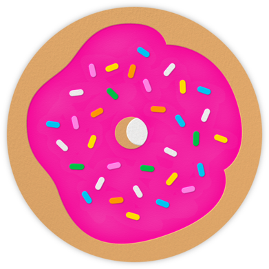 Donut - Bright Pink - The Indigo Bunting - Cake and sweets birthday invitations