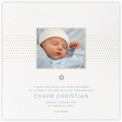 Dotted Band - Paperless Post - Bris and baby naming invitations