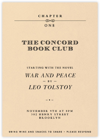 Book Club Invitations Send Online Instantly Rsvp Tracking