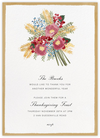 Harvest Bouquet - Tall - Paperless Post - Thanksgiving invitations 