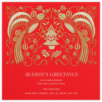 Ptichki - Red - Paperless Post - Elegant Christmas Cards