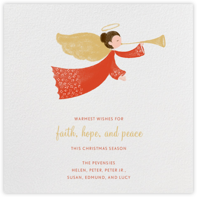 Herald Angel - Fair - Paperless Post - Religious Christmas Cards