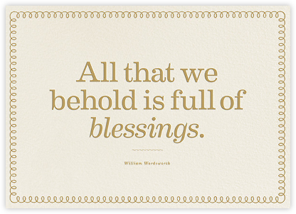 Full of Blessings - The Indigo Bunting - Thanksgiving Cards 
