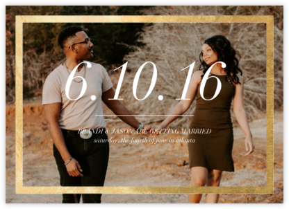 Foiled Frame (Photo) - Gold - Paperless Post - Classic save the dates