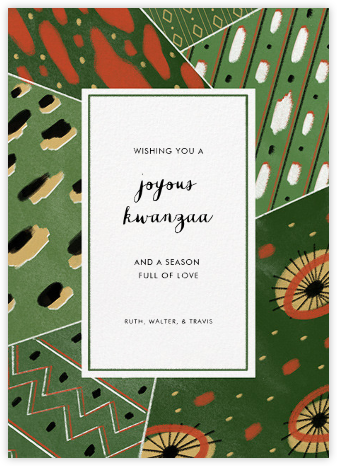 Dashiki Patchwork - Green - Paperless Post - Kwanzaa Cards