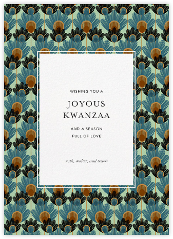 Mbulu Feathers - Blue - Paperless Post - Kwanzaa Cards