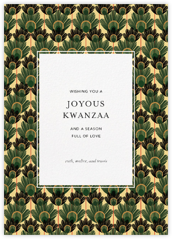 Mbulu Feathers - Green - Paperless Post - Kwanzaa Cards