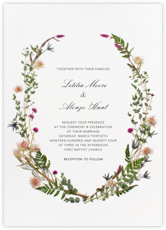 Fleurs Sauvages (Tall) - Paperless Post - Rustic wedding invitations 