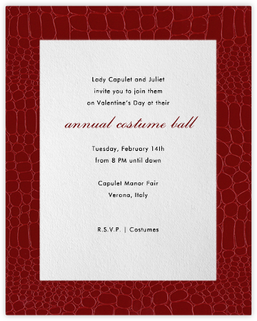 Croc Border - Crimson - Paperless Post - Valentine's Day invitations