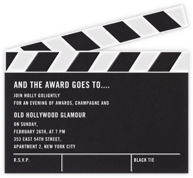 Movie Clapper - Paperless Post - Online Party Invitations