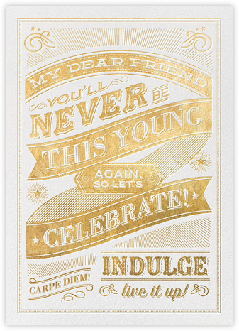 Dear Friend Gold Birthday Card - Hello!Lucky - Online Greeting Cards