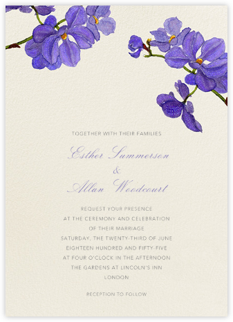 Moth Orchid - Purple - Felix Doolittle - Romantic wedding invitations 