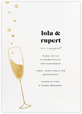 Champagne Bubbles - Paperless Post - Engagement party invitations 