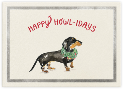 Happy Howlidays - Silver - Derek Blasberg - Animal Wildlife Christmas Cards