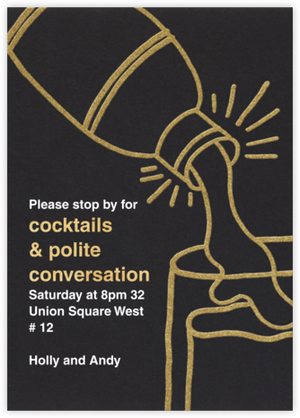Shake N Roll - Gold - Paperless Post - Cocktail Party Invitations 
