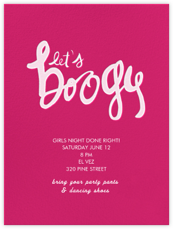 Let's Boogy - Linda and Harriett - Bachelorette Party Invitations 
