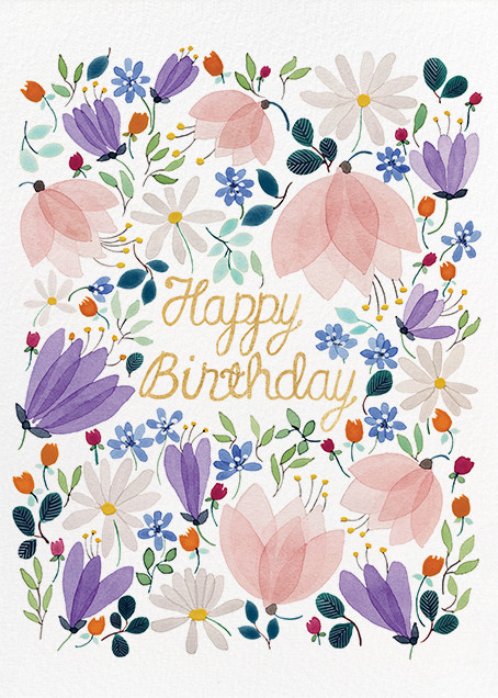 Floral Happy Birthday | Send online instantly | Track opens