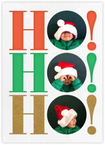 Ho Ho Ho Photo - The Indigo Bunting - Photo Christmas Cards 