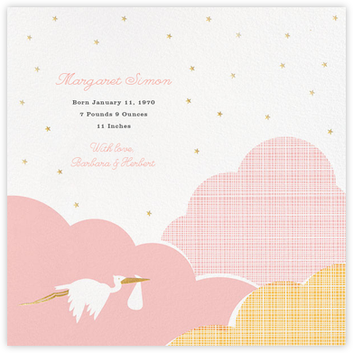 Fly by Night - Pink - Hello!Lucky - Birth Announcements