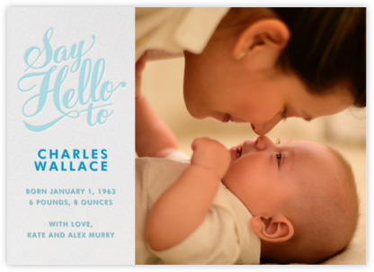 Say Hello to... Baby Gear (Photo) - Blue - Paperless Post - Birth Announcements