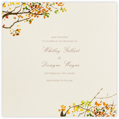 Autumn Boughs (Save the Date) - Felix Doolittle - Felix Doolittle Cards