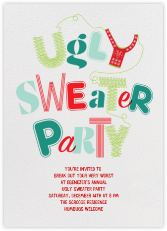 Unraveled - Paperless Post - Ugly sweater party invitations
