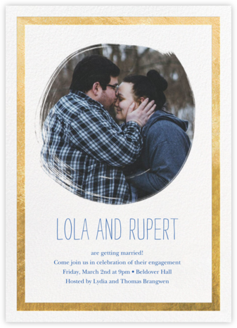 Painted Circle - Gold - Paperless Post - Engagement party invitations 