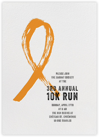 Brushstroke Ribbon - Orange - Paperless Post - Fundraiser Invitations